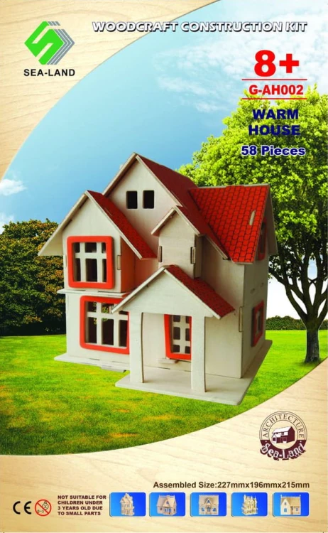 Domek z gankiem składanka drewniana puzzle 3D G-AH002 Sea-Land