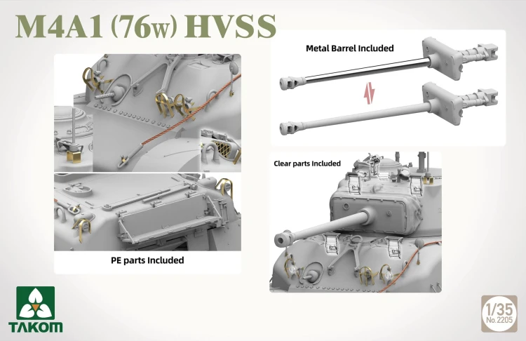 Czołg Sherman M4A1 (76w) HVSS 2205 Takom