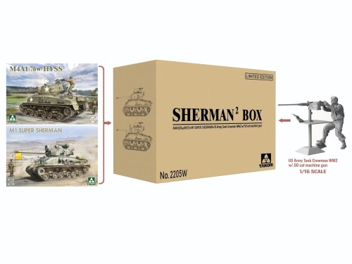 Czołg M4A1 (76w) HVSS & M1 Super Sherman & US Army Tank Crewman 2205W Takom