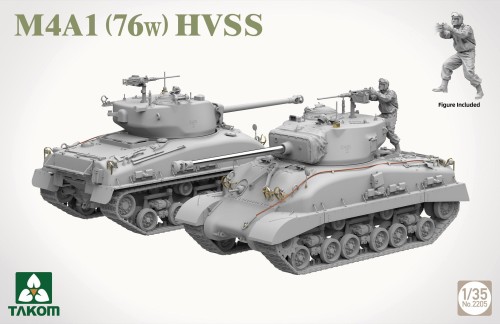 Czołg M4A1 (76w) HVSS & M1 Super Sherman & US Army Tank Crewman 2205W Takom