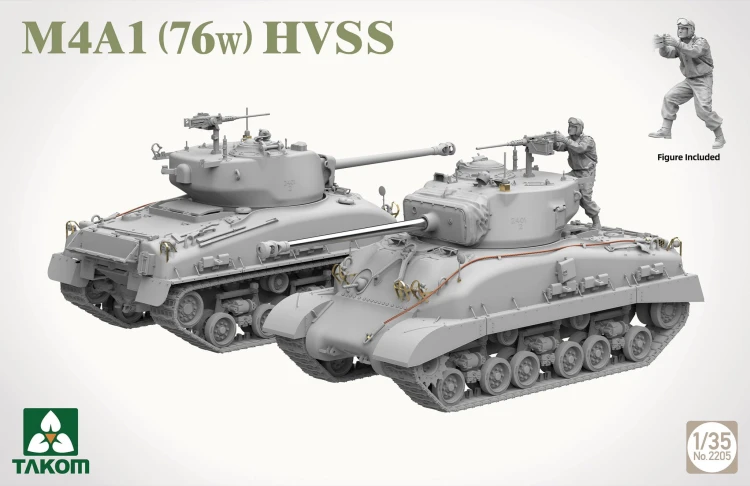 Czołg M4A1 (76w) HVSS & M1 Super Sherman & US Army Tank Crewman 2205W Takom