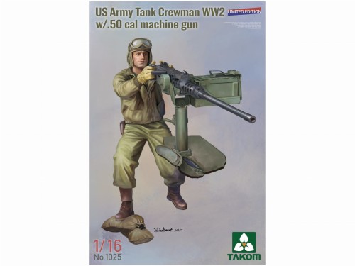 Figurka US Army Tank Crewman WW2 w/.50 cal machine gun 1025 Takom