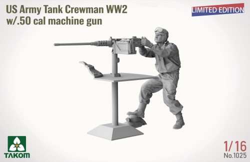 Figurka US Army Tank Crewman WW2 w/.50 cal machine gun 1025 Takom