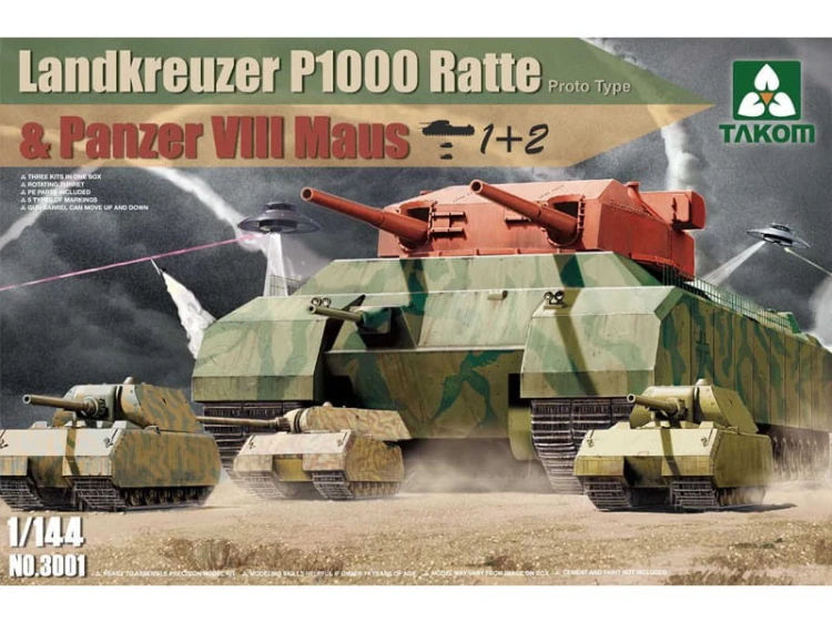 Czołg Landkreuzer P1000 Ratte i Maus VIII 3001 Takom