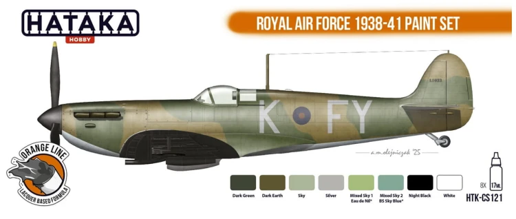 Zestaw farb celulozowych Royal Air Force 1938-41 HTK-CS121 Hataka