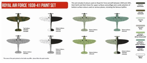 Zestaw farb akrylowych Royal Air Force 1938-41 HTK-AS121 Hataka