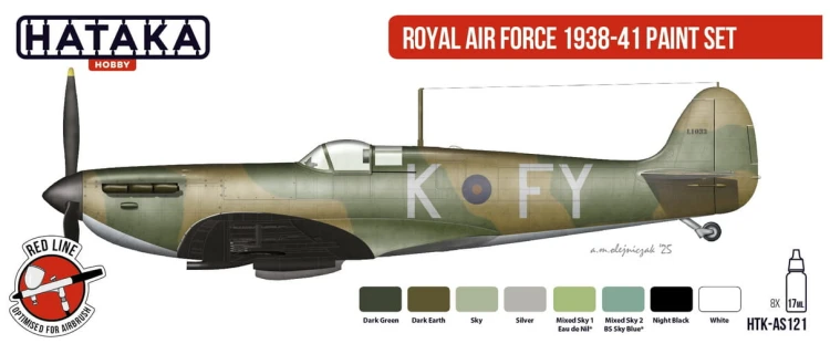 Zestaw farb akrylowych Royal Air Force 1938-41 HTK-AS121 Hataka