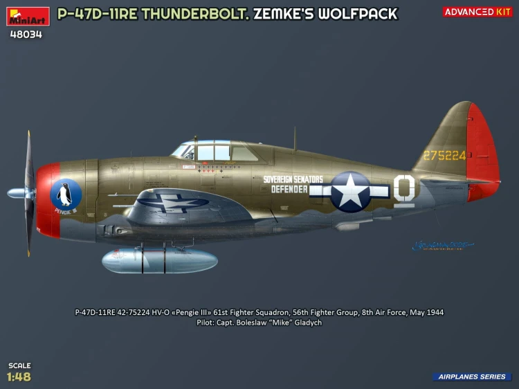 Samolot Republic P-47D-11RE Thunderbolt Zemke's Wolfpack 48034 MiniArt