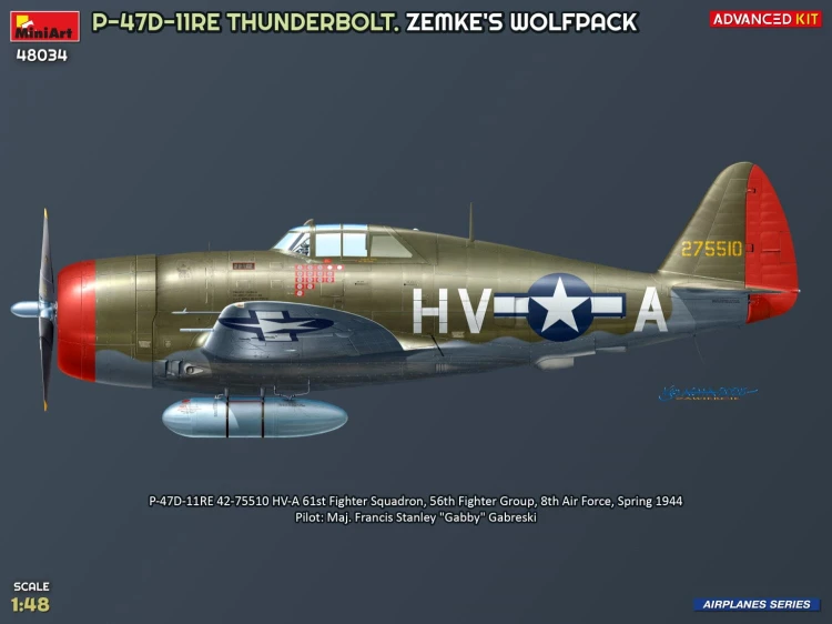 Samolot Republic P-47D-11RE Thunderbolt Zemke's Wolfpack 48034 MiniArt
