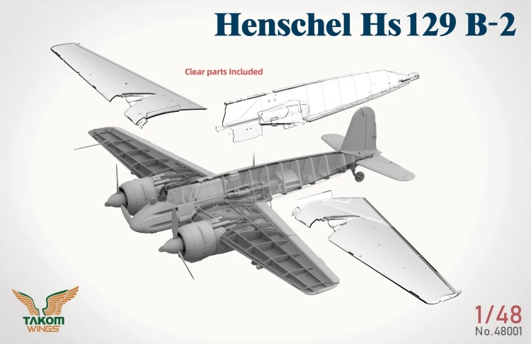 Samolot Henschel Hs 129 B-2 & HS 129 B-3 & Pilot x2 & Panther A 48001W Takom