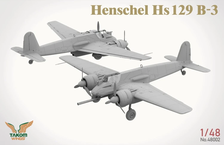 Samolot Henschel Hs 129 B-2 & HS 129 B-3 & Pilot x2 & Panther A 48001W Takom