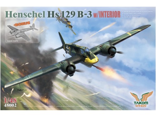 Samolot Henschel Hs 129 B-3 w/Interior 48002 Takom