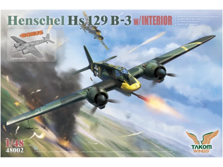 Samolot Henschel Hs 129 B-3 w/Interior 48002 Takom