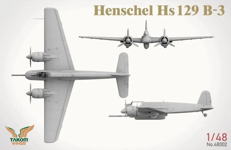 Samolot Henschel Hs 129 B-3 w/Interior 48002 Takom