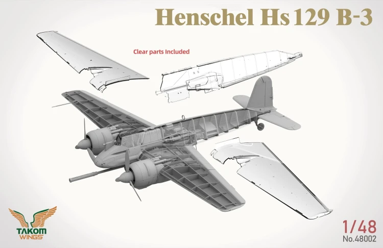 Samolot Henschel Hs 129 B-3 w/Interior 48002 Takom