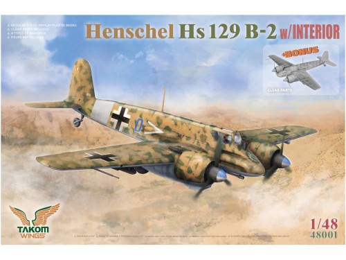 Samolot Henschel Hs 129 B-2 w/Interior 48001 Takom