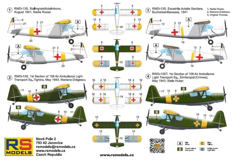 Samolot RWD-13S/ST Romania Polish touring plane 92306 RS Models