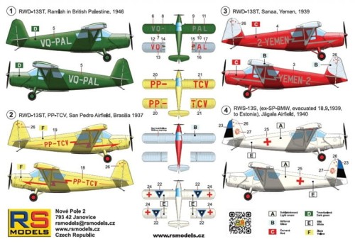 Samolot RWD-13S/ST Middle East Polish touring plane 92305 RS Models