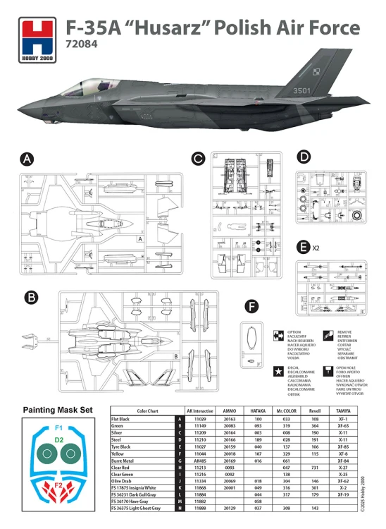 Samolot F-35A Husarz Polish Air Force 72084 Hobby 2000