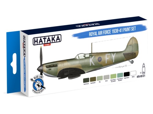 Zestaw farb akrylowych Royal Air Force 1938-41 HTK-BS121 Hataka