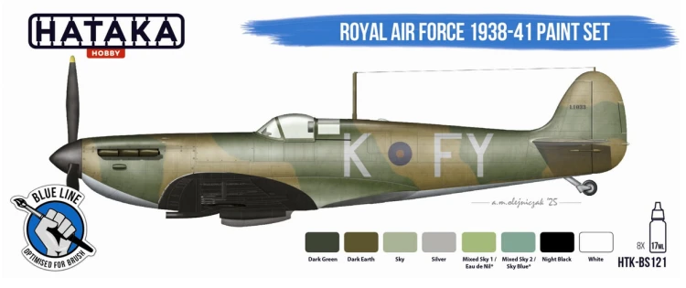 Zestaw farb akrylowych Royal Air Force 1938-41 HTK-BS121 Hataka