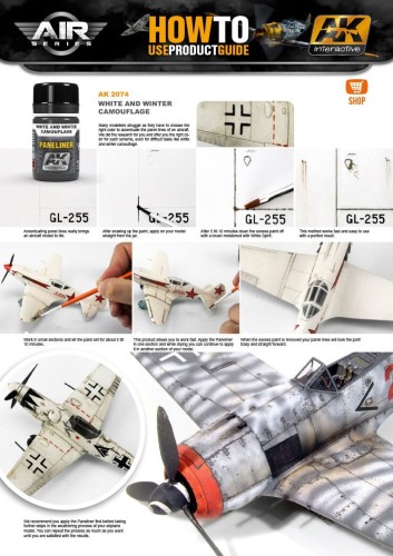 Farba Paneliner White and Winter Camouflage AK2074 AK Interactive