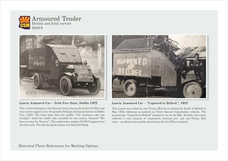 Samochód pancerny Armoured Tender British and Irish Service CSM35019 CSM Copper State Models