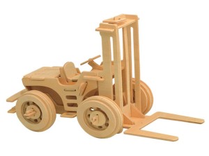 Wózek widłowy składanka drewniana puzzle 3D