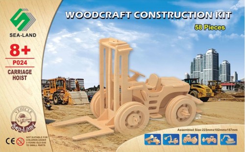 Wózek widłowy składanka drewniana puzzle 3D P024 Sea-Land