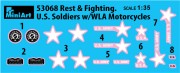 Figurki Rest & Fighting U.S. Soldiers w/WLA Motorcycles 53068 MiniArt