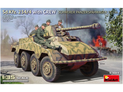 Działo Sd.Kfz.234/4 with Crew Schwerer Panzerspahwagen 7,5cm 53014 MiniArt