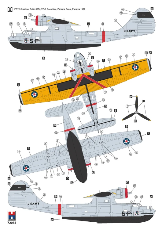 Samolot Consolidated PBY-3 Catalina 72083 Hobby 2000