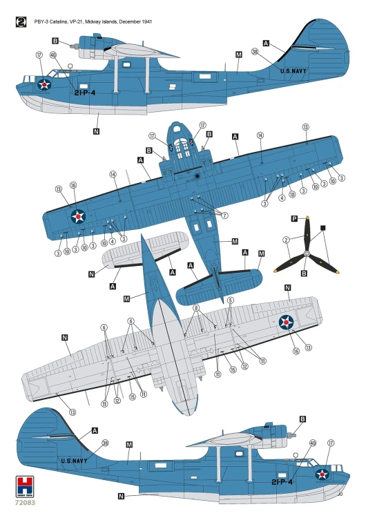 Samolot Consolidated PBY-3 Catalina 72083 Hobby 2000
