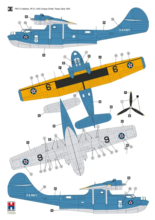 Samolot Consolidated PBY-3 Catalina 72083 Hobby 2000