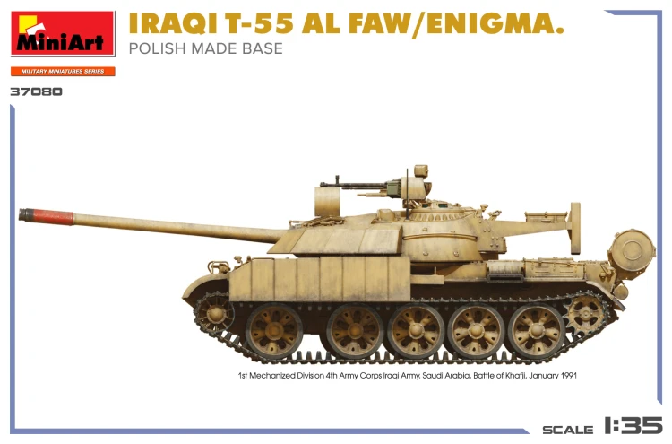 Czołg Iraqi T-55 Al Faw/Enigma Polish Made Base 37080 MiniArt