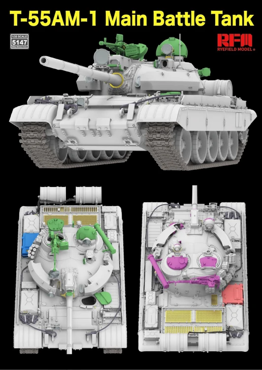 Czołg T-55AM-1 RM-5147 RFM