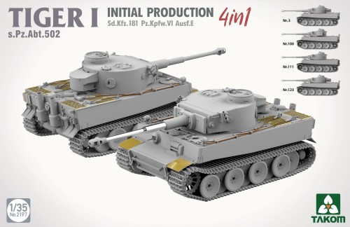 Czołg Tiger I Sd.Kfz.181 Pz.Kpfw.VI Ausf.E Initial Production s.Pz.Abt.502 2197 Takom