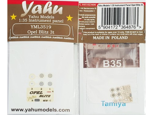 Fototrawiona tablica przyrządów do Opel Blitz 3t YML3519 Yahu