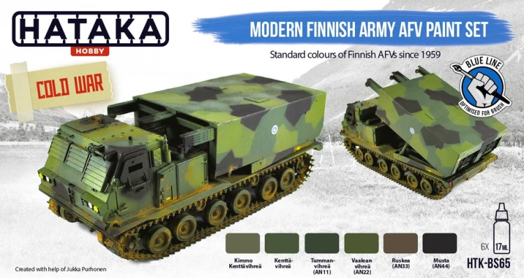 Zestaw farb akrylowych Modern Finnish Army AFV HTK-BS65 Hataka