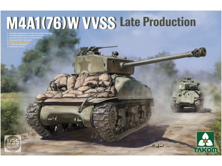Czołg Sherman M4A1 (76)W VVSS Late Production 2207 Takom