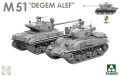 Czołg M4A1 (76)W VVSS & M51 Degem Alef & U.S. Army 1/4 Ton 2207W Takom