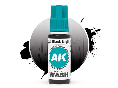 Wash modelarski Black Night Acrylic Wash AK19303 AK Interactive