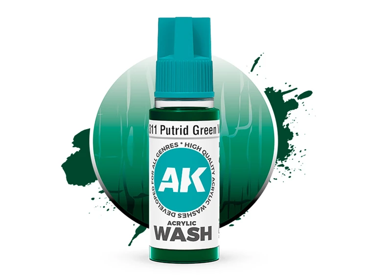 Wash modelarski Putrid Green Acrylic Wash AK19311 AK Interactive