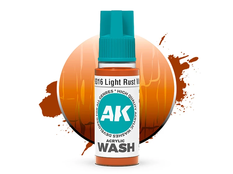 Wash modelarski Light Rust Acrylic Wash AK19316 AK Interactive