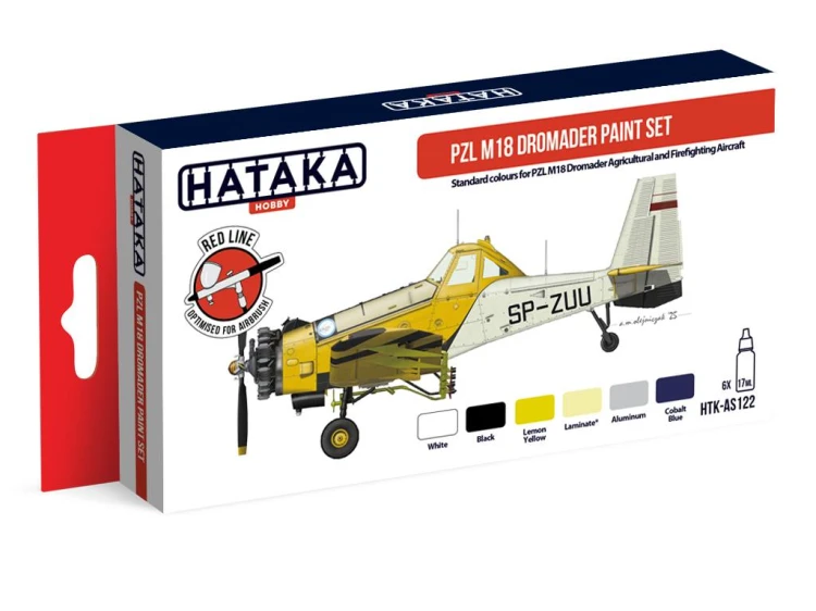 Zestaw farb akrylowych PZL M18 Dromader HTK-AS122 Hataka