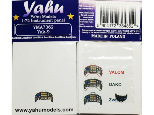 Fototrawiona tablica przyrządów do Yak-9 YMA7362 Yahu