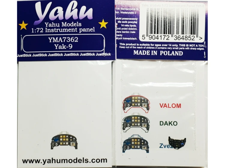 Fototrawiona tablica przyrządów do Yak-9 YMA7362 Yahu