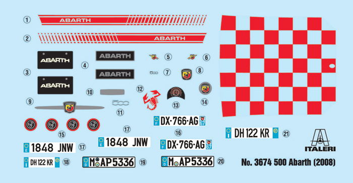 Fiat 500 Abarth 2008 3674 Italeri