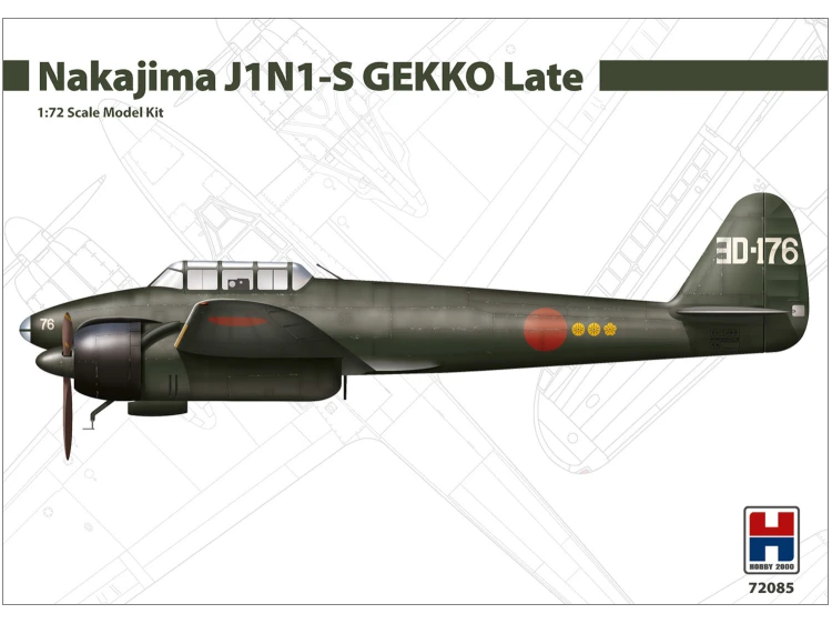 Samolot Nakajima J1N1-S Gekko Late 72085 Hobby 2000