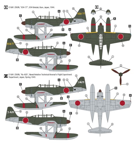 Samolot Aichi E16A1 Zuiun Early 72086 Hobby 2000